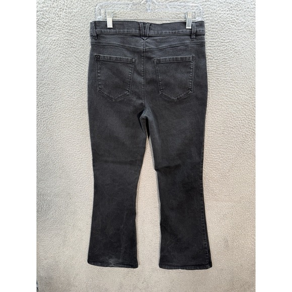 Curve Appeal Jeans Womens 10/30 Black Denim High Rise Flare Stretch Preppy - Picture 2 of 10